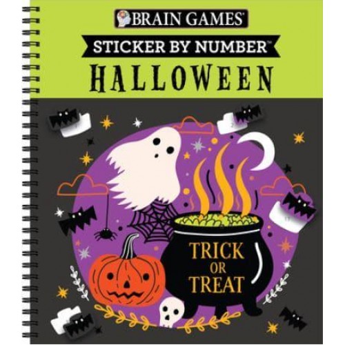 Brain Games - Sticker by Number: Halloween (Trick or Treat Cover) - Brain Games - Sticker by Number