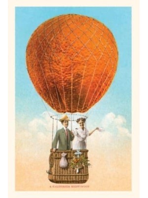 Vintage Journal 'A California Honeymoon' Couple in Orange Balloon